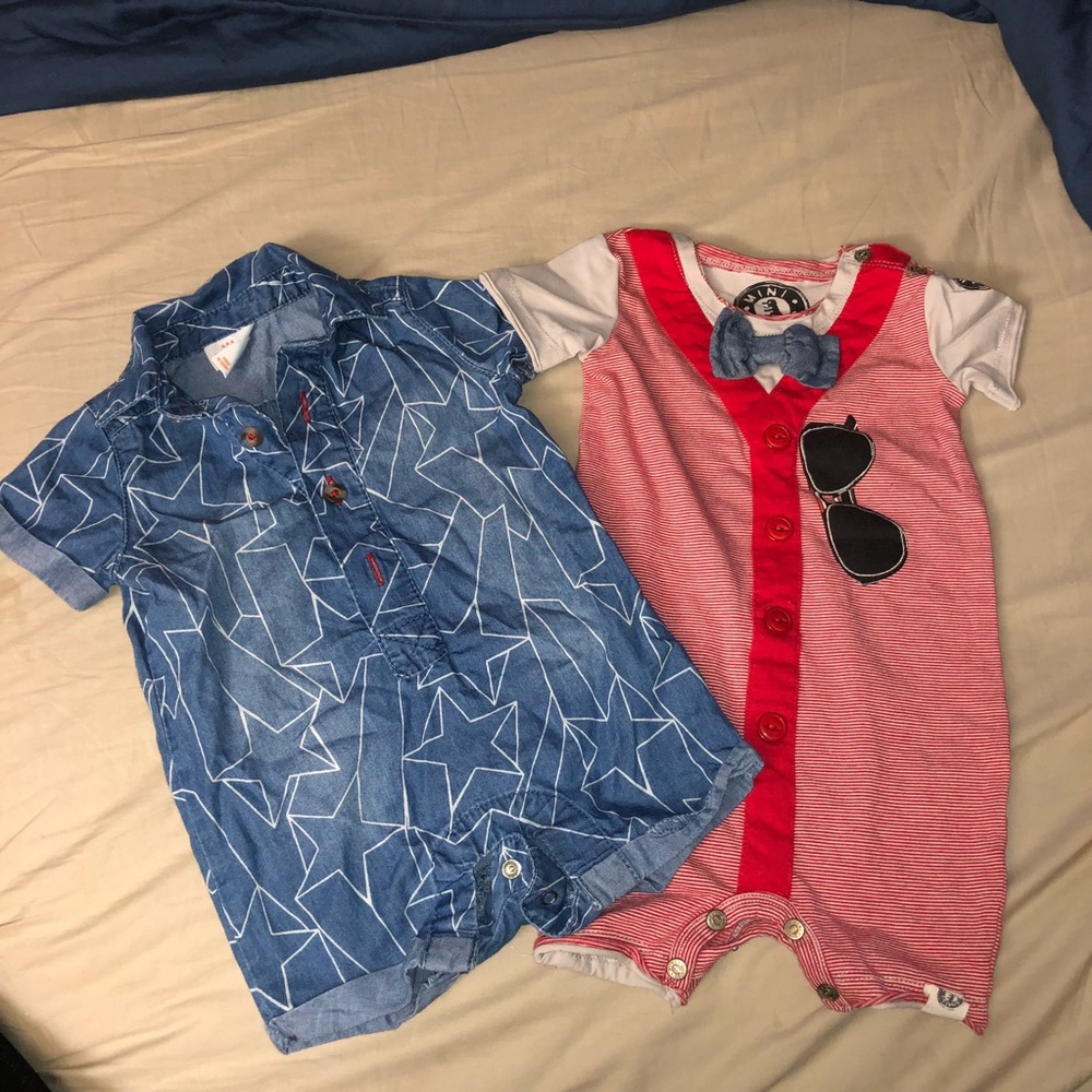 2 Adorable Boy Rompers